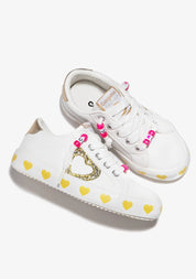 Gold Heart Sneakers